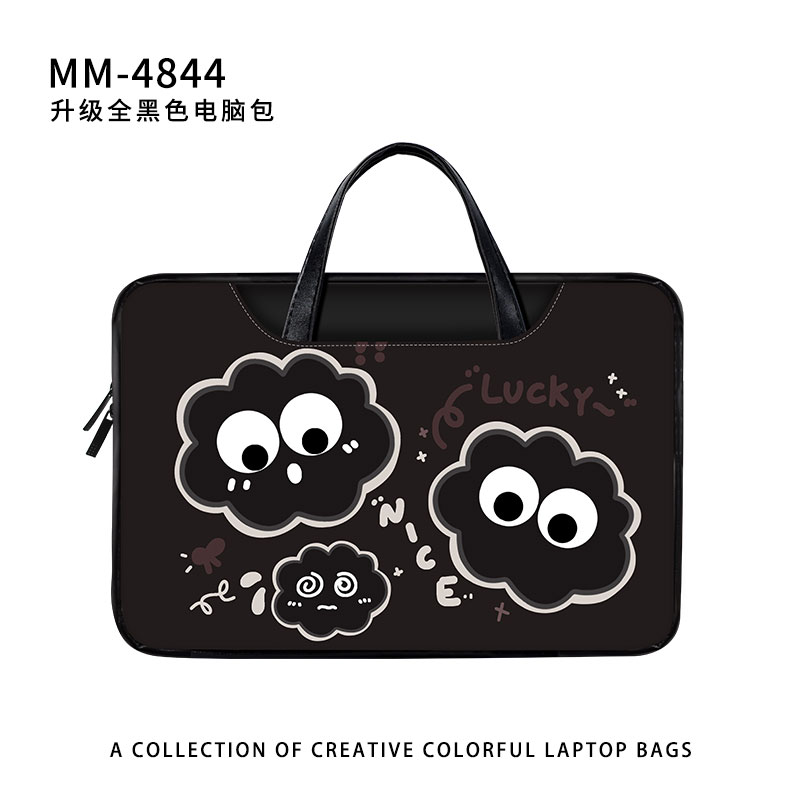 华步可爱卡通黑煤球笔记本电脑包手提适用苹果macbook15寸华为matebook联想小新air13.3女14内胆包pro保护套 - 图0