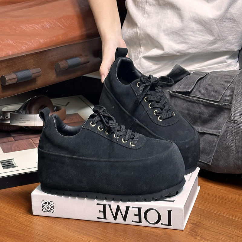 复古真皮丑萌大头勃肯鞋女厚底松糕小个子内增高休闲面包鞋乐福鞋,淘宝优惠券,粉丝福利购,淘宝优惠卷