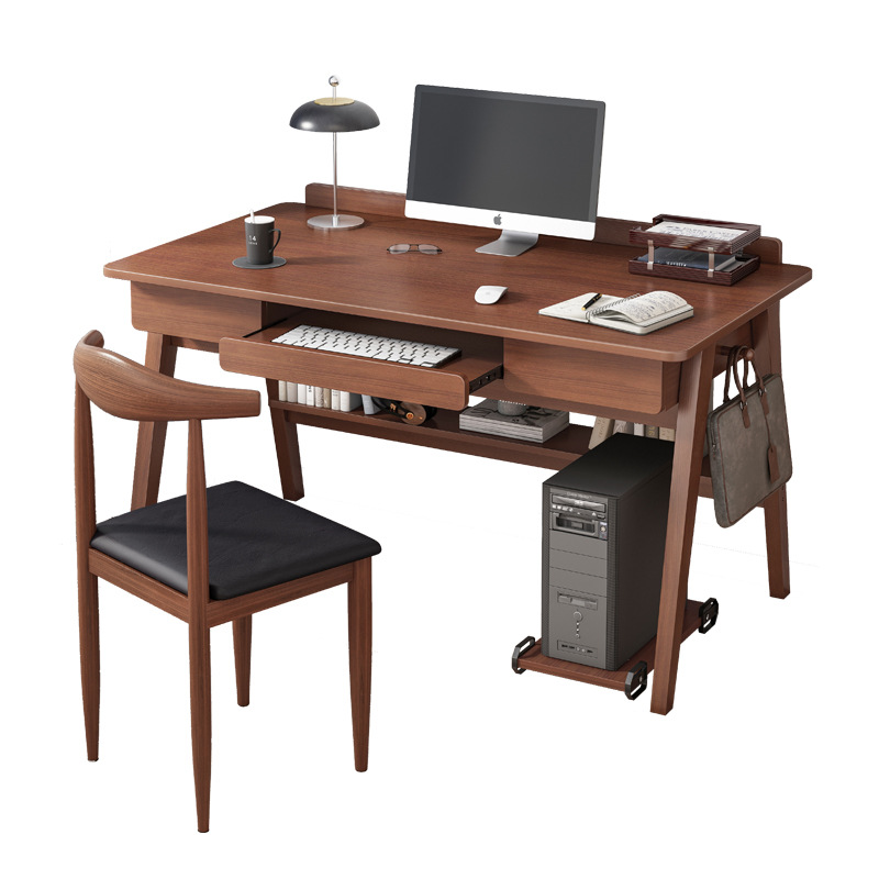 办公桌出租房电脑桌台式双层置物单人简约现代经济办公室简易桌子