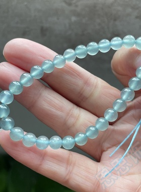 天然翡翠珠串高冰晴底色手链手串