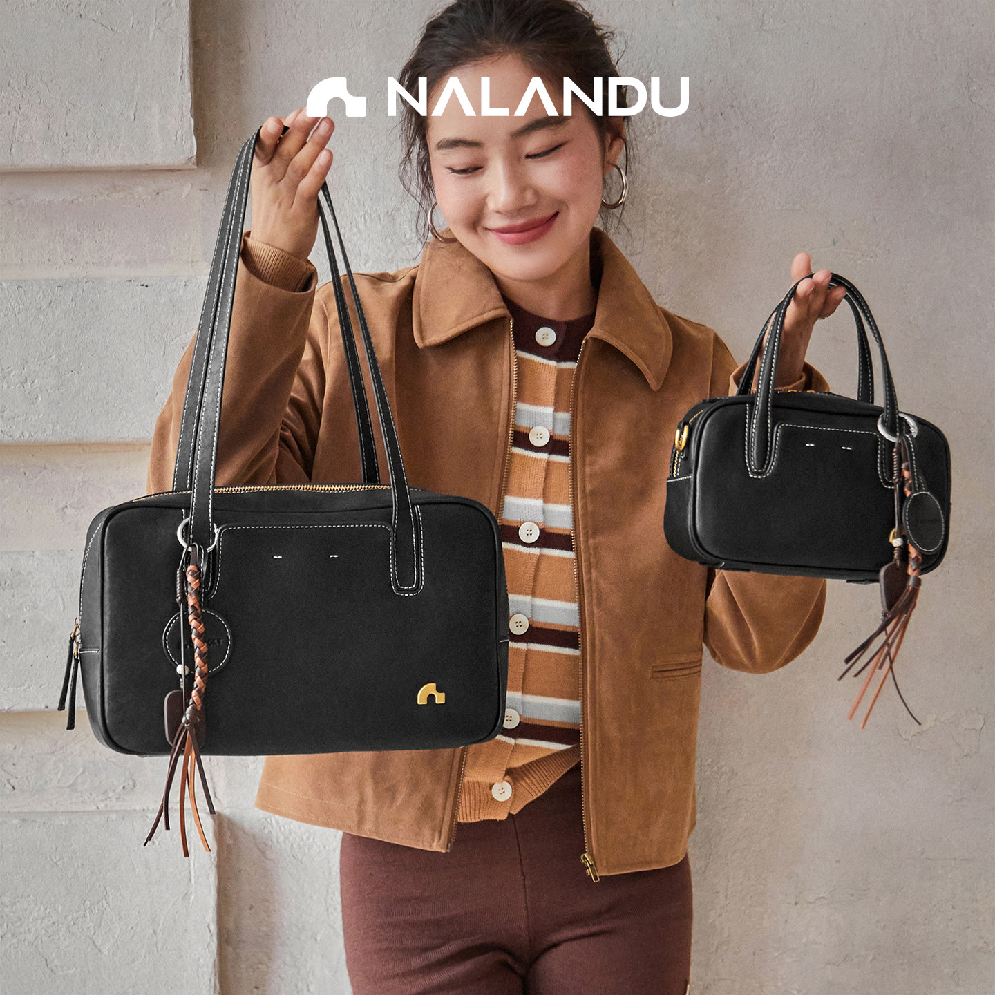 【明星同款】纳兰杜方糖保龄球包包女2025新款高级感波士顿斜挎包,淘宝优惠券,粉丝福利购,淘宝优惠卷