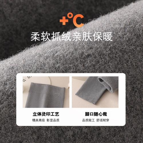 女童打底裤春秋薄绒儿童洋气新款纯棉女宝宝高腰秋冬抓绒外穿裤子 - 图1