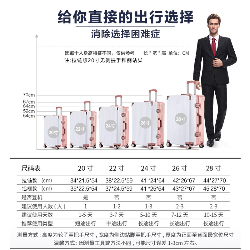 女网红ins男24寸学生潮密码箱 抹香鲸旅行箱