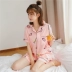 Đồ ngủ nữ cotton mùa hè tay ngắn phần mỏng phù hợp với bộ đồ ngọt ngào dễ thương của sinh viên Hàn Quốc - Bộ Pajama đồ bộ Bộ Pajama