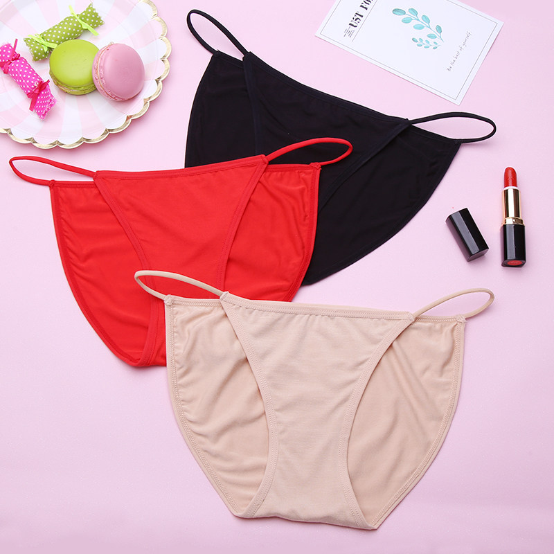 香格雅丽日系莫代尔面料窄边内裤女低腰性感少女纯色透气三角裤头,淘宝优惠券,粉丝福利购,淘宝优惠卷