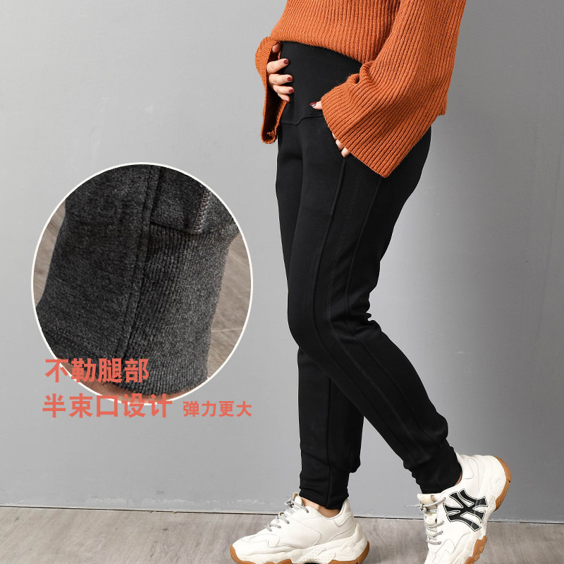 大码孕妇加绒厚款潮妈加肥打底裤 恋酷桥孕妇打底裤