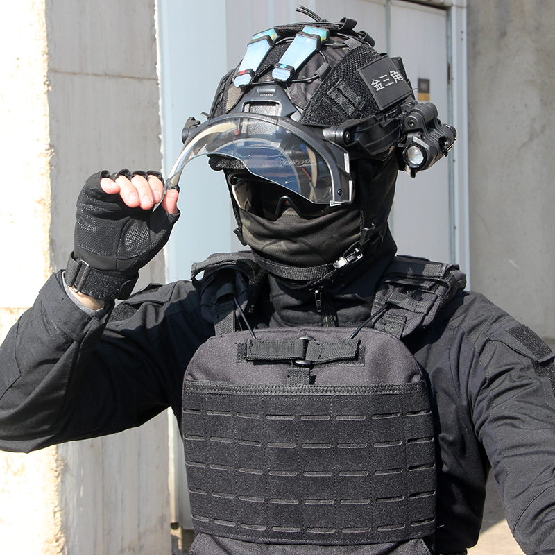 特种兵FAST战术头盔风镜套装防暴实战训练专业头部防护安全盔装备
