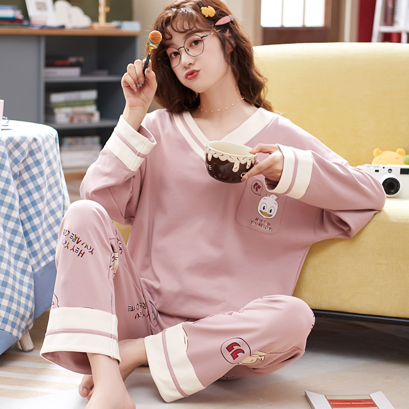 春秋款2022年新款长袖纯棉可爱睡衣 卡之恋服饰睡衣/家居服套装