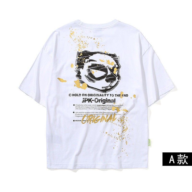 jpk潮牌2020夏装新款国潮烫金t恤 jpkthepangstyleT恤