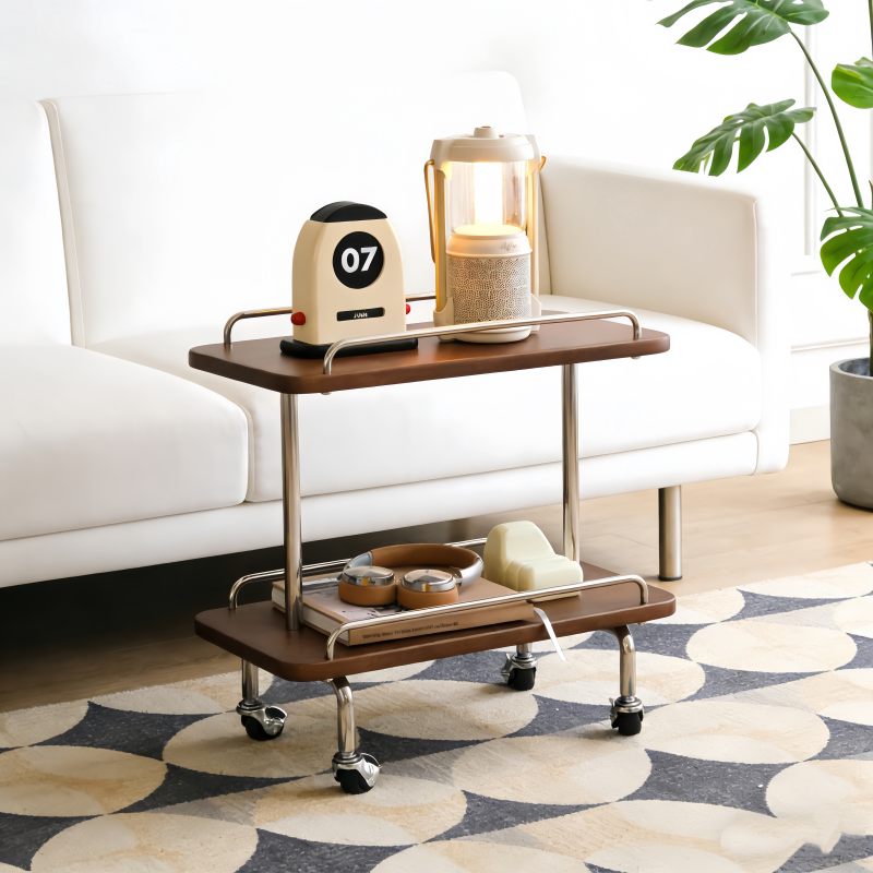 中古移动沙发边几推车家用床头柜置物架客厅多层收纳架带轮小推车