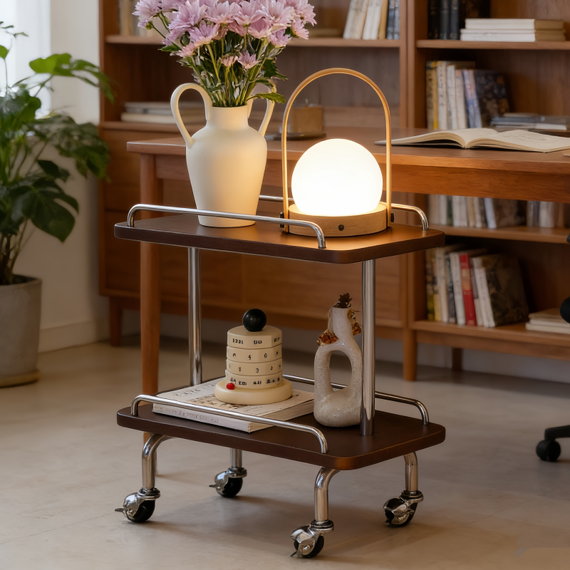 中古移动沙发边几推车家用床头柜置物架客厅多层收纳架带轮小推车