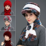 Зимняя шапка для пожилых людей, удерживающий тепло шарф для матери, комплект, для среднего возраста