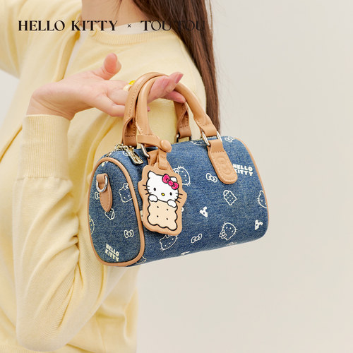 生日礼物TOUTOUhellokitty凯蒂猫牛仔保龄球包哈喽kt斜挎波士顿包 - 图2