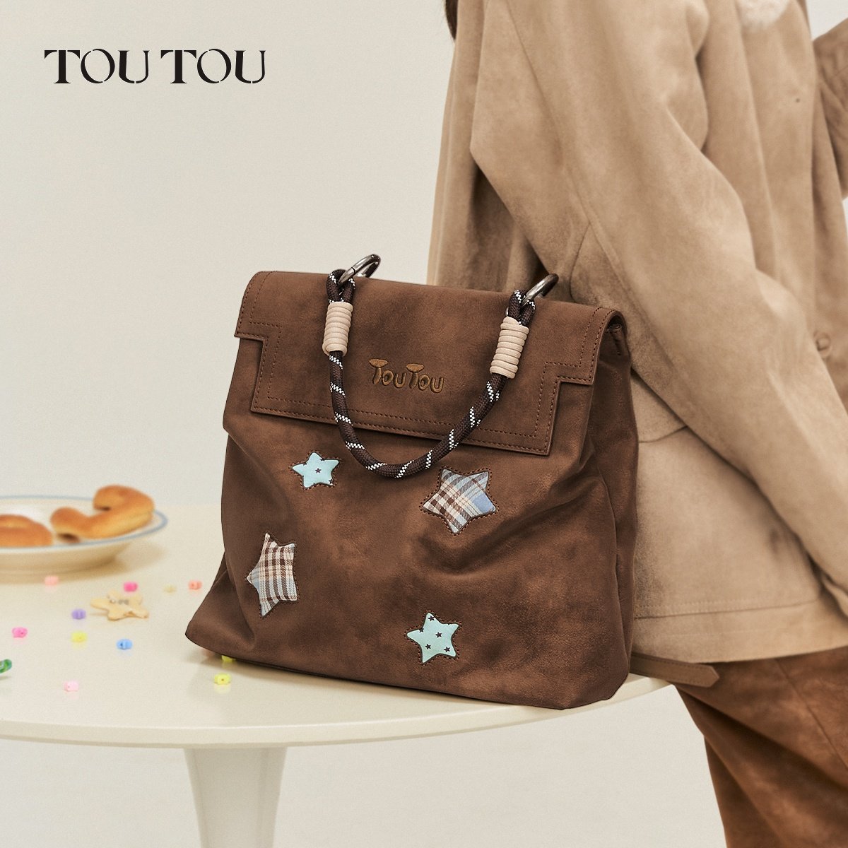 新年礼物TOUTOU星星双肩包女背包书包大容量大学生通勤旅游斜挎包,淘宝优惠券,粉丝福利购,淘宝优惠卷