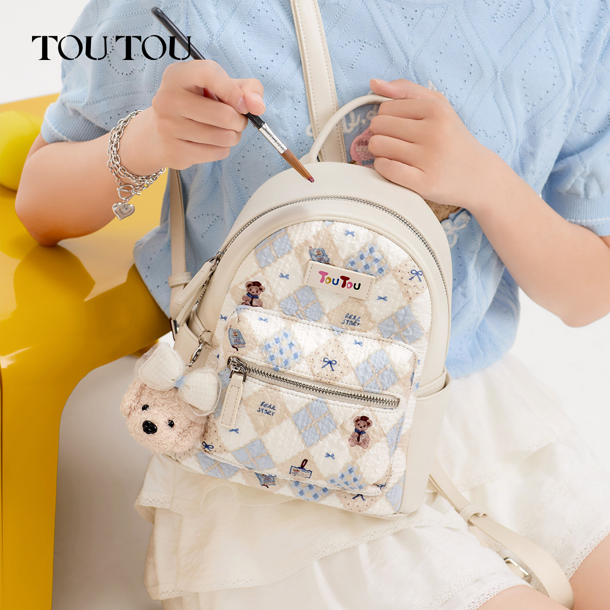 新年礼物TOUTOU可爱双肩包女高颜值质感背包夏季旅游轻便通勤书包,淘宝优惠券,粉丝福利购,淘宝优惠卷