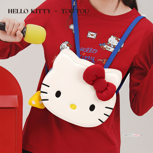 生日礼物TOUTOUhelkitty三丽鸥凯蒂猫双肩包可爱kt大容量背包包女 - 图0