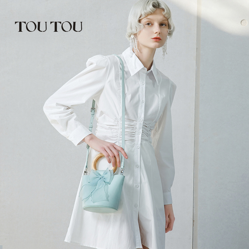 TOUTOU2022夏天新款包包小众设计蝴蝶结仙女水桶包手提单肩斜挎包_箱包皮具_热销女包_男包