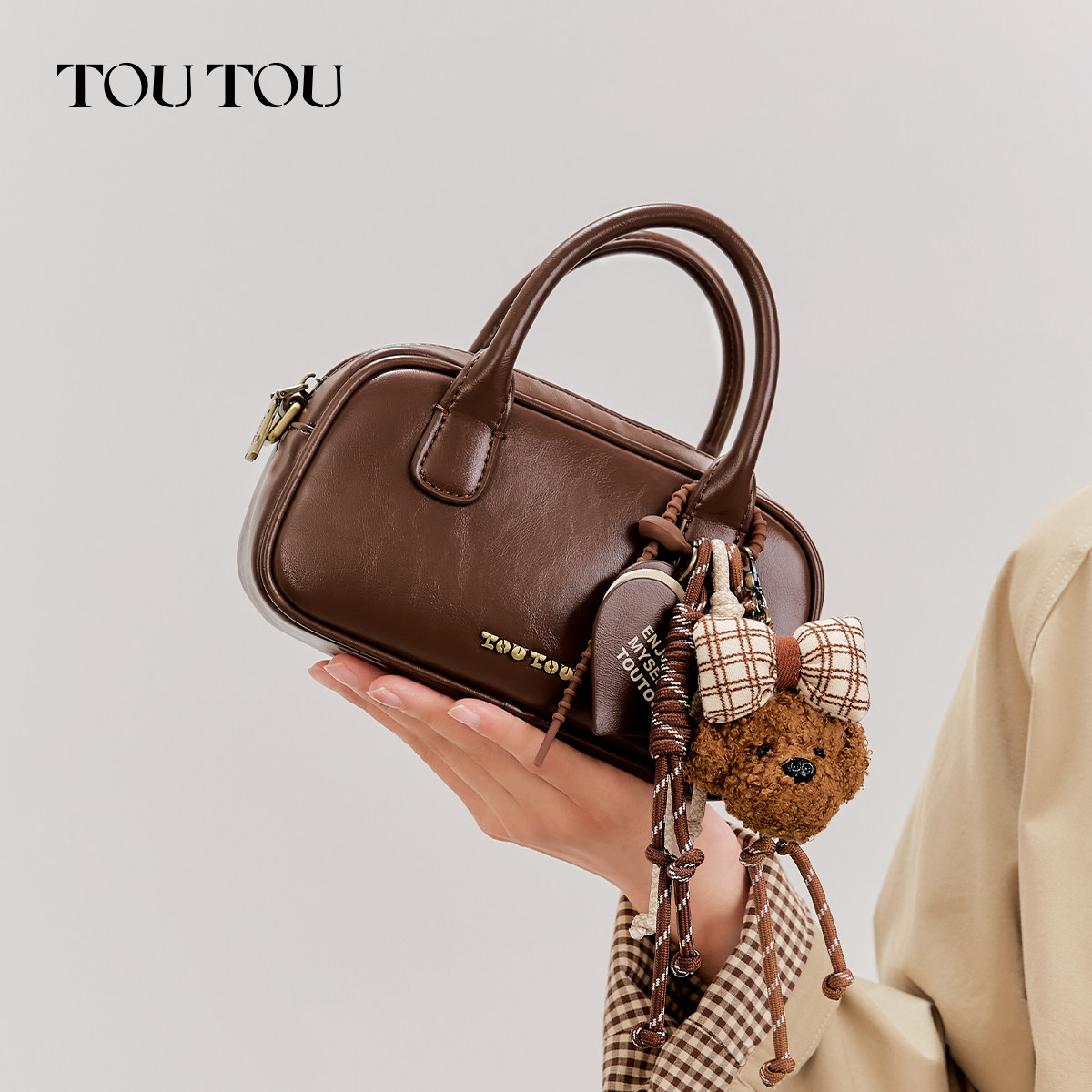 TOUTOU原创波士顿红色包包保龄球包手提小拎包女斜挎新款生日礼物,淘宝优惠券,粉丝福利购,淘宝优惠卷