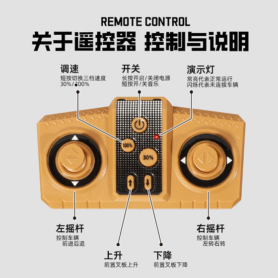 Mini alloy remote control forklift 1 64 desktop crane engineering vehicle children's four-wheel drive rc car toy can carry things