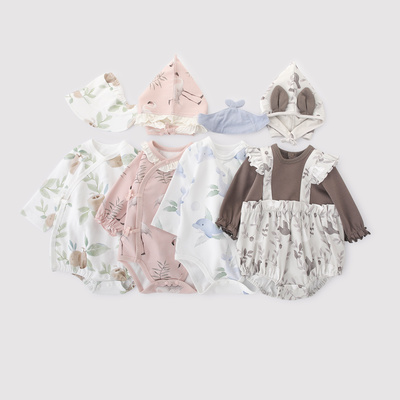 巴厘小猪女宝宝春秋季包屁衣