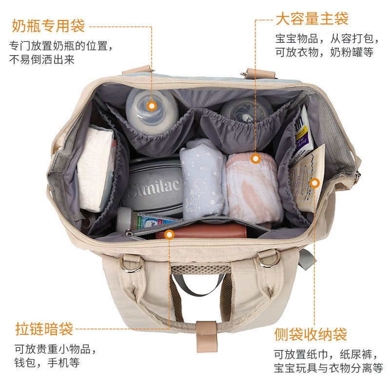 妈咪包新款多功能轻便母婴宝妈背包 sisea穗鹏联双肩背包
