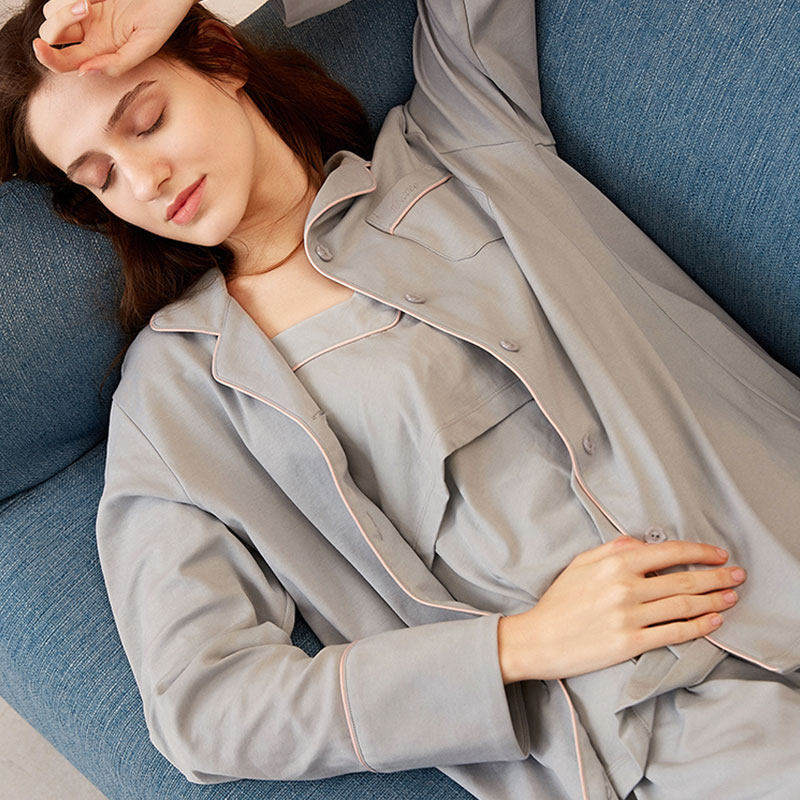 嫚熙秋冬哺乳月子服纯棉怀孕期睡衣 嫚熙家居服套装