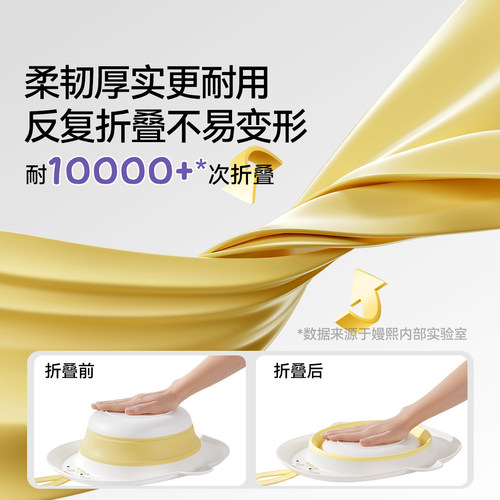 嫚熙婴儿洗脸盆洗屁屁洗脚盆新生儿专用洗屁股盆子宝宝可折叠脸盆 - 图2