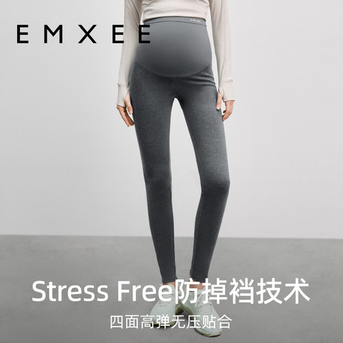嫚熙孕妇打底裤纯棉孕妇裤秋冬外穿秋冬孕妇装加绒长裤托腹瑜伽裤 - 图1