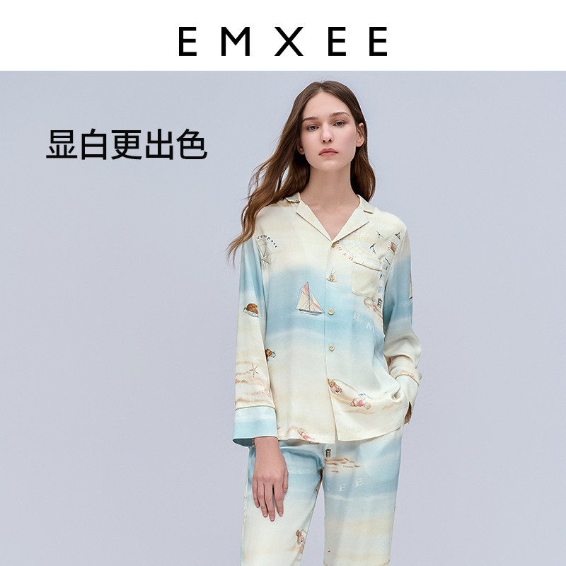 【罗马假日】嫚熙春夏薄款孕妇睡衣 EMXEE嫚熙家居服套装