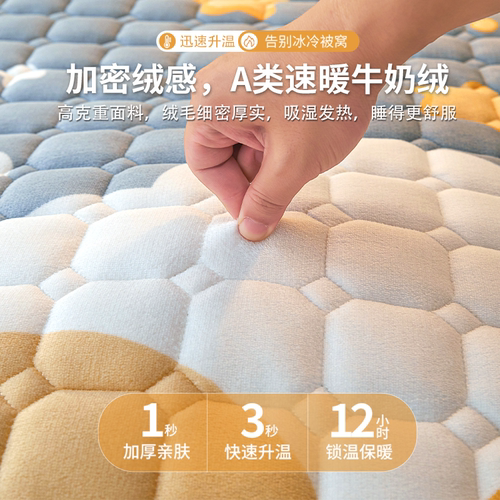 牛奶绒床垫软垫家用绒毯子垫被褥子宿舍学生单人冬季加绒床褥垫子 - 图0