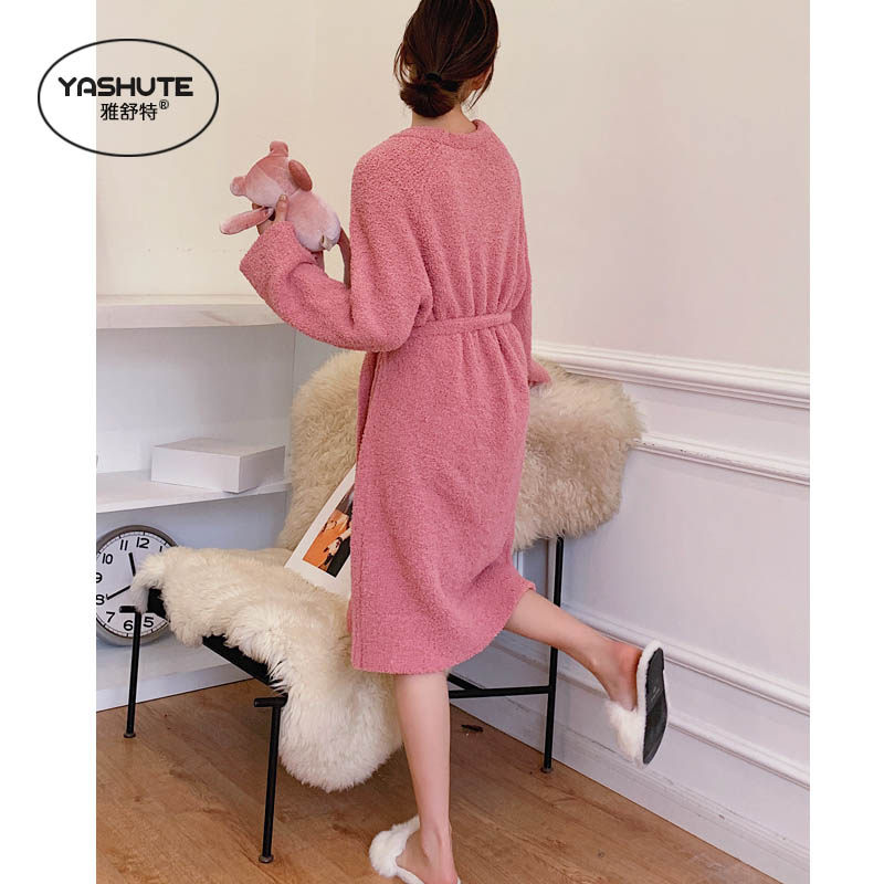 软绵绵秋冬长款可外穿日系甜美睡裙 雅舒特睡衣/家居服套装