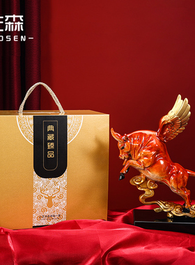 佐森大展宏图客厅玄关办公桌铜牛