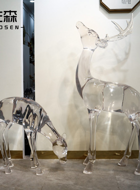 门厅落地雕塑福禄楼道迎客松树