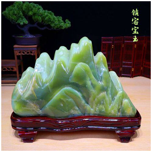 包邮正品  精品阿富汗玉原石打磨石头 天然玉石  奇石摆件送底座 - 图1