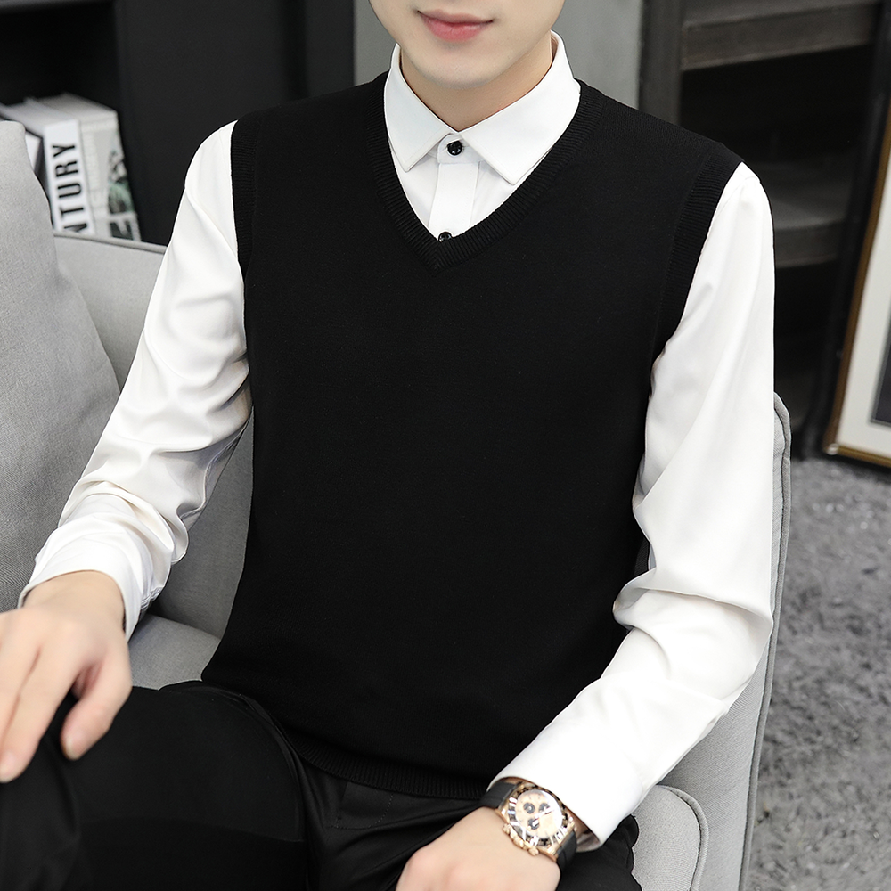 男士针织背心马甲2025秋冬季保暖无袖毛衣修身坎肩打底衫v领线衣,淘宝优惠券,粉丝福利购,淘宝优惠卷