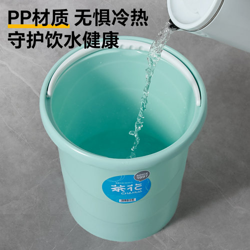 茶花水桶家用大号储水手提塑料桶加厚耐用圆桶学生宿舍洗澡泡脚桶 - 图0