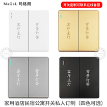 Home Accommodation Rooms Two Open Single Double Control Hotel Guesthouse Bed Head Cabinet Control Switch Socket Panel Customised Lettering