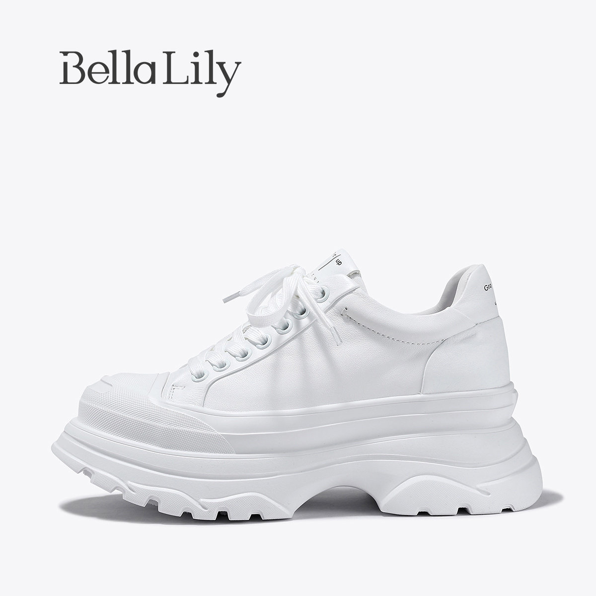 BellaLily2026春季新款街头厚底松糕鞋轻便休闲鞋学院风牛皮潮鞋,淘宝优惠券,粉丝福利购,淘宝优惠卷