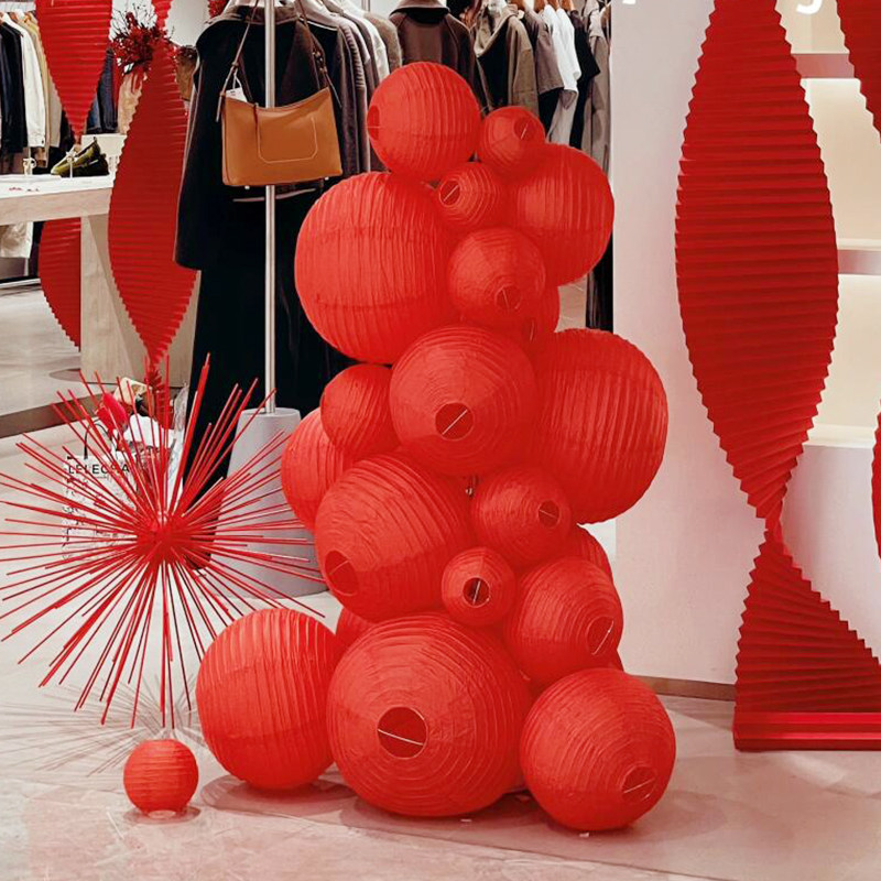 新年元旦开业商场装饰品红灯笼立柱布置客厅喜庆店面氛围布置挂饰,淘宝优惠券,粉丝福利购,淘宝优惠卷