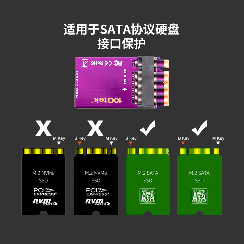 万兆通 NGFF M.2接口保护卡 B key SSD卡接口测试保护金手指转接卡插槽延长板 - 图1