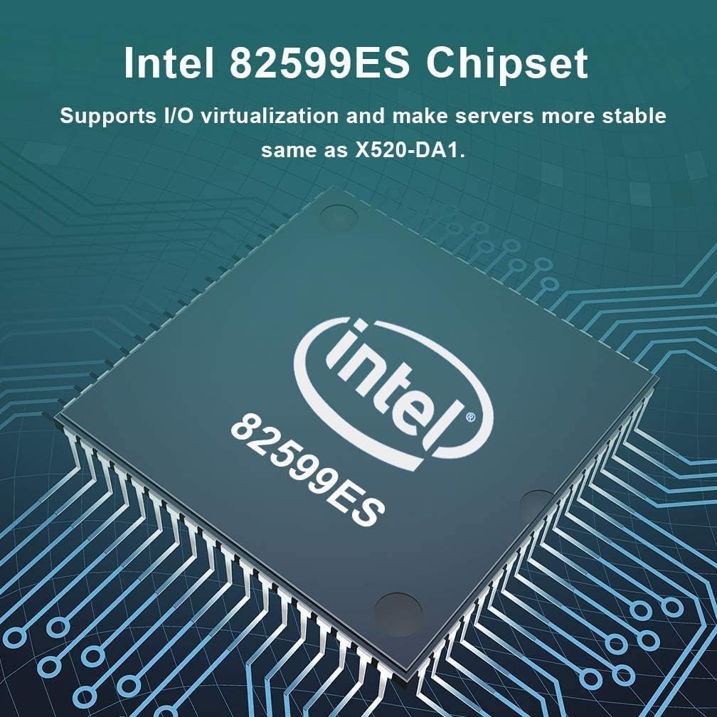 X520万兆网卡光口 光纤网卡单口/双口 服务器网卡intel X520 da1/da2 82599es芯片 SFP+接口 PCIE网卡X8插槽 - 图1