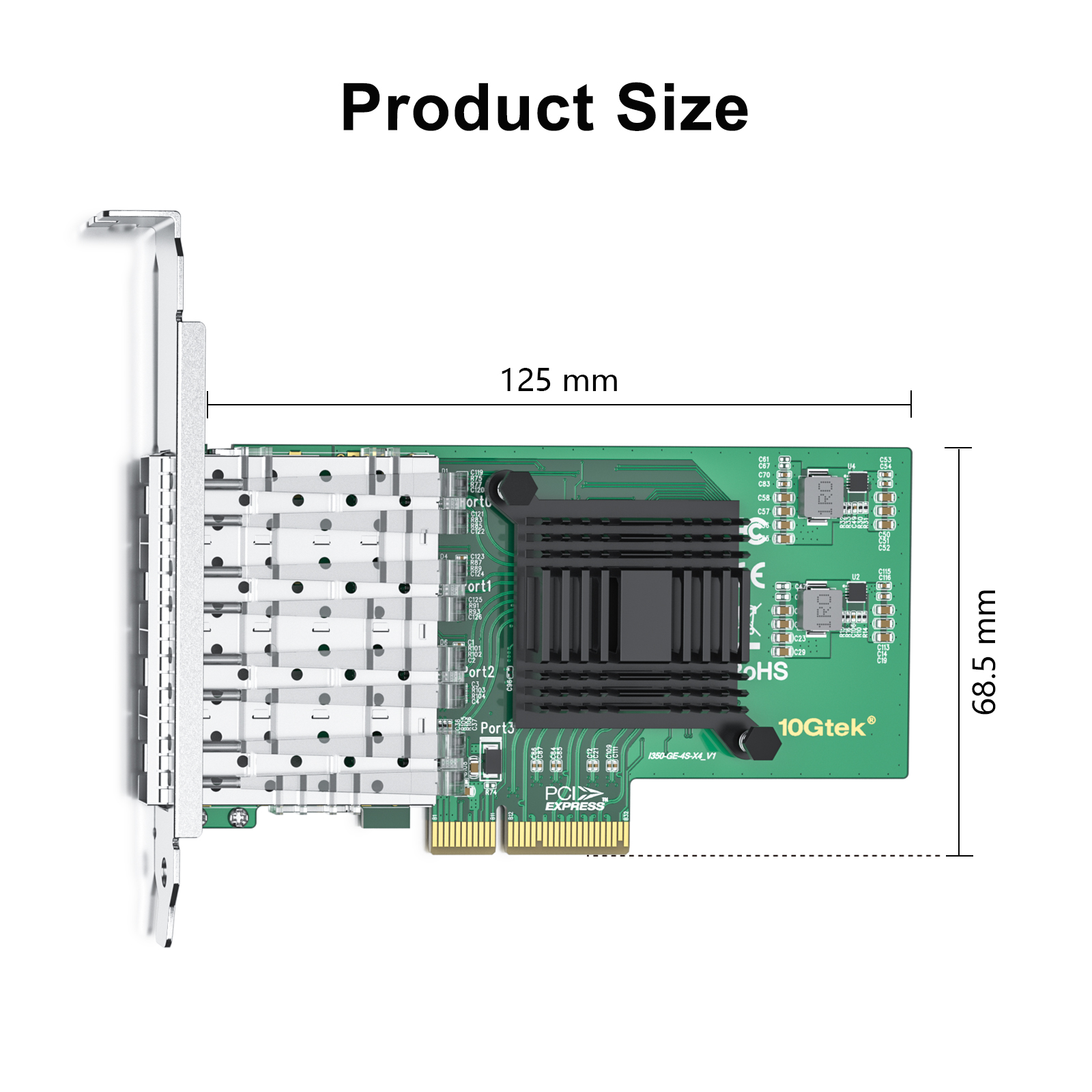 千兆网卡4口  pci-e网卡双口 intel i350芯片 网卡pcie光口网卡 i350-4s 台式机 sfp双光口服务器光纤网卡 - 图3