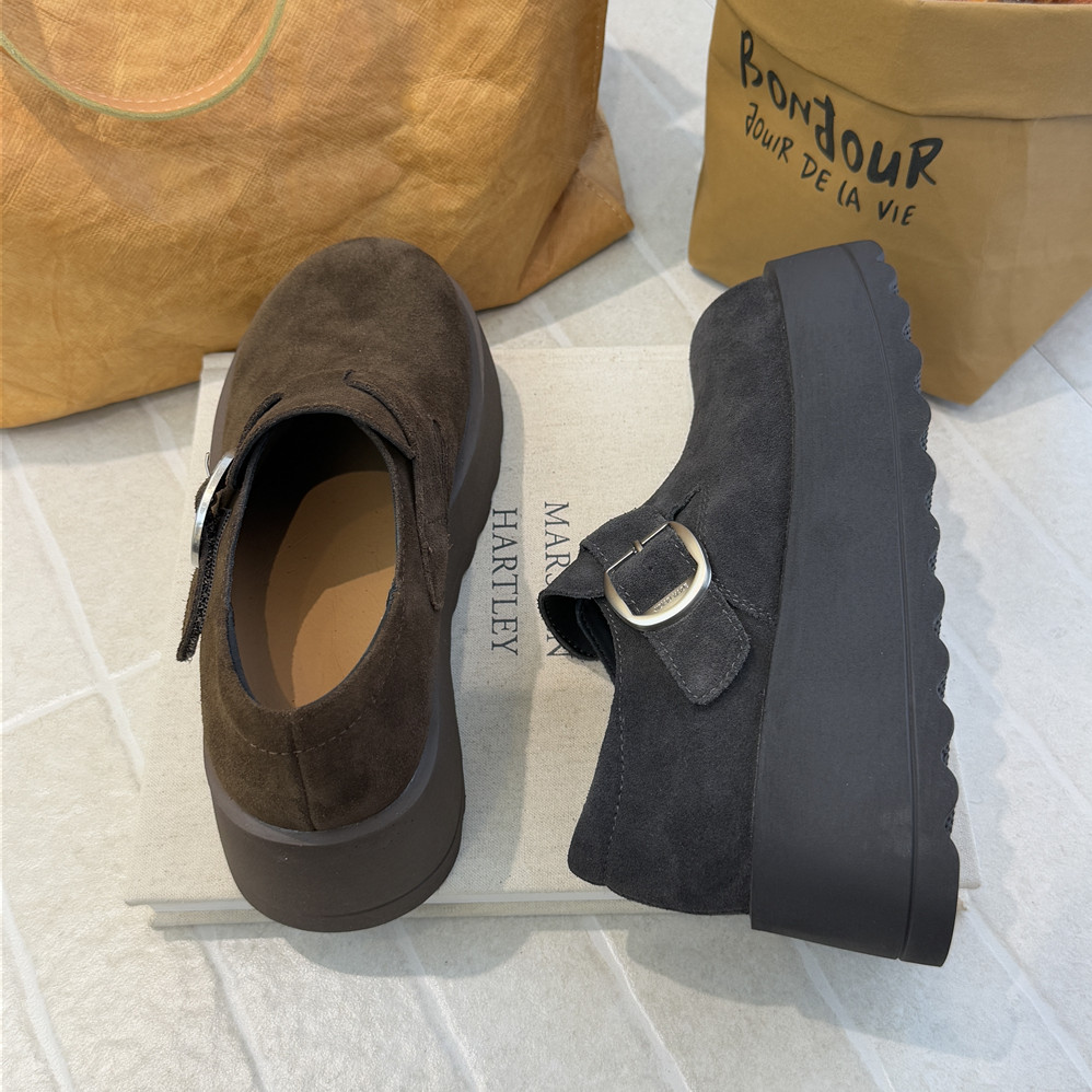 TATAFOCUS~魔术贴5厘米2026春款一脚蹬反绒皮勃肯鞋厚底乐福鞋752,淘宝优惠券,粉丝福利购,淘宝优惠卷