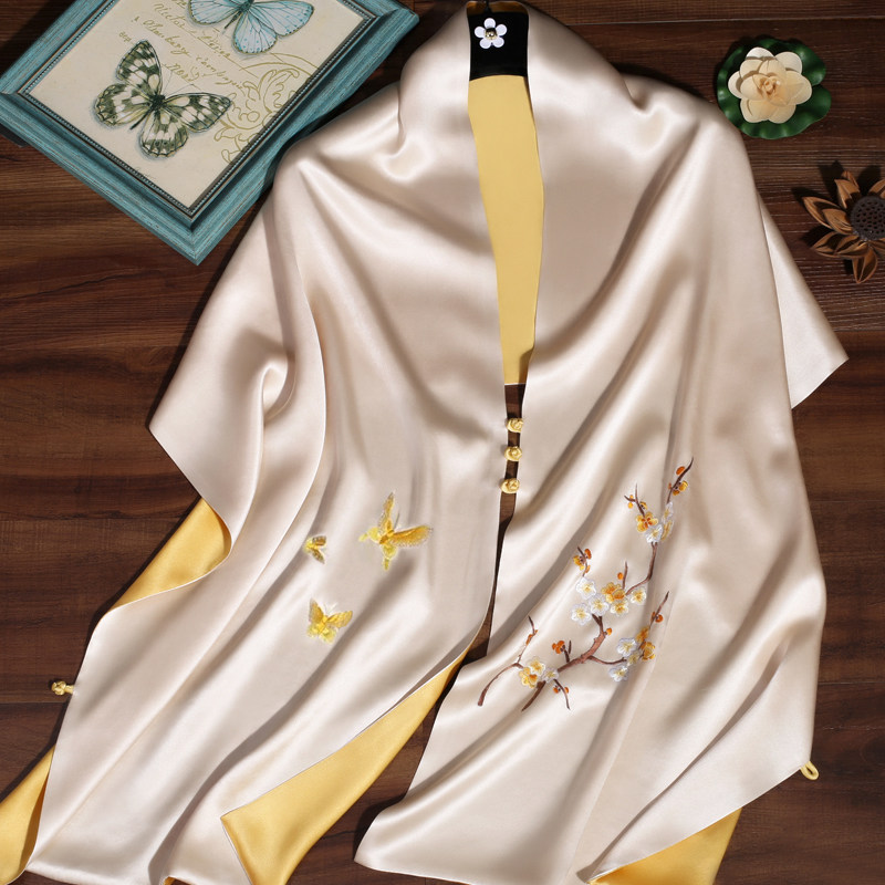 披肩围巾两用女真丝桑蚕丝春秋婚礼旗袍礼服外搭妈妈高端苏绣丝巾,淘宝优惠券,粉丝福利购,淘宝优惠卷