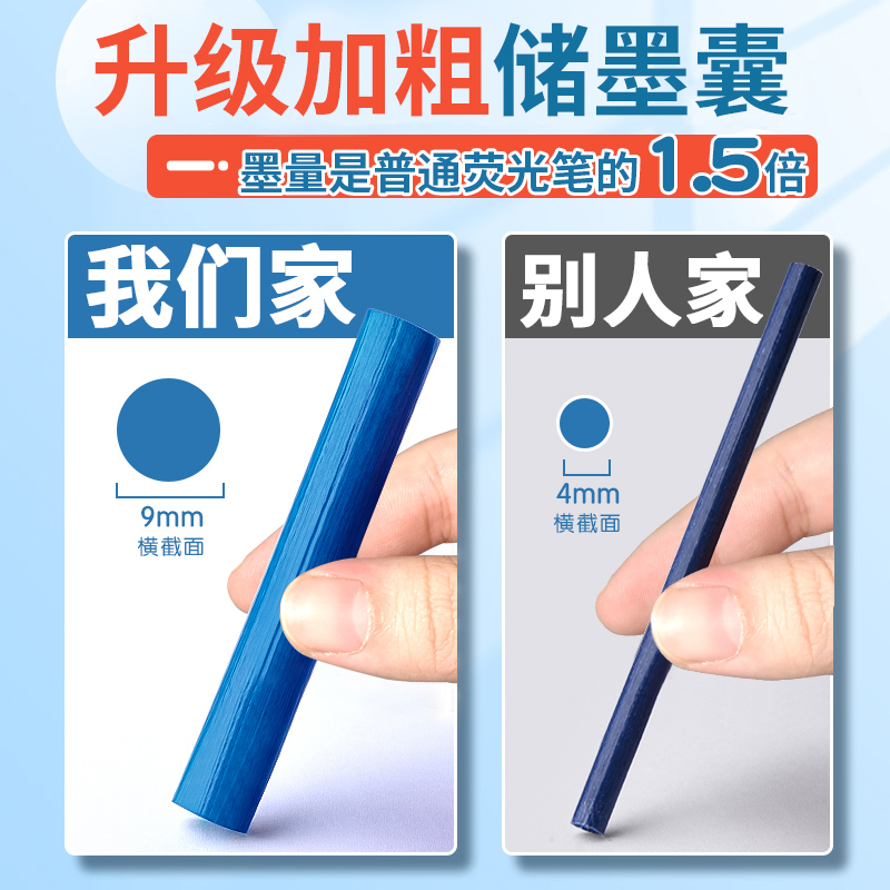 k100荧光笔标记笔学生用记号笔银光高颜值莹光笔彩色划重点手帐专用笔不透色手帐笔标记笔手账笔做笔记专用萤