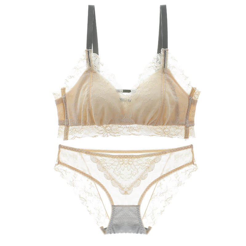 法式薄款大胸显小无钢圈收副乳文胸 祺莱文胸