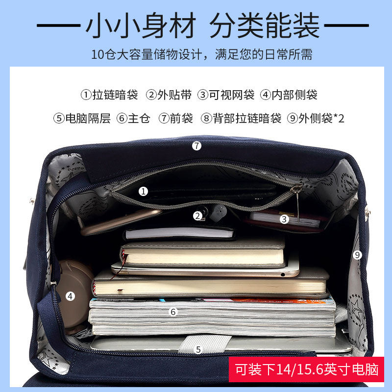 奥尔达初中学生女韩版高中双肩包 aorda奥尔达双肩背包