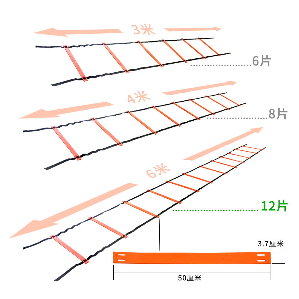 足球训练器材绳梯跳格梯敏捷梯步伐训练软梯速度能量梯篮球健身梯-图3