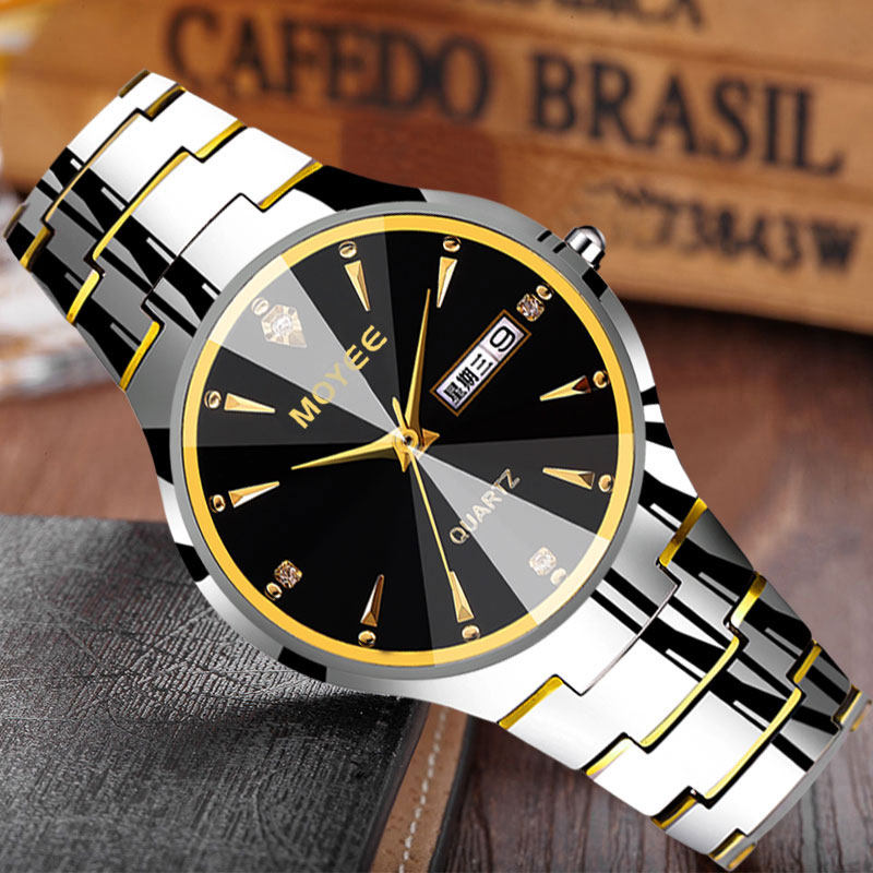 钨钢情侣男士陶瓷刻字防水学生女表 moyee摩尔国产腕表