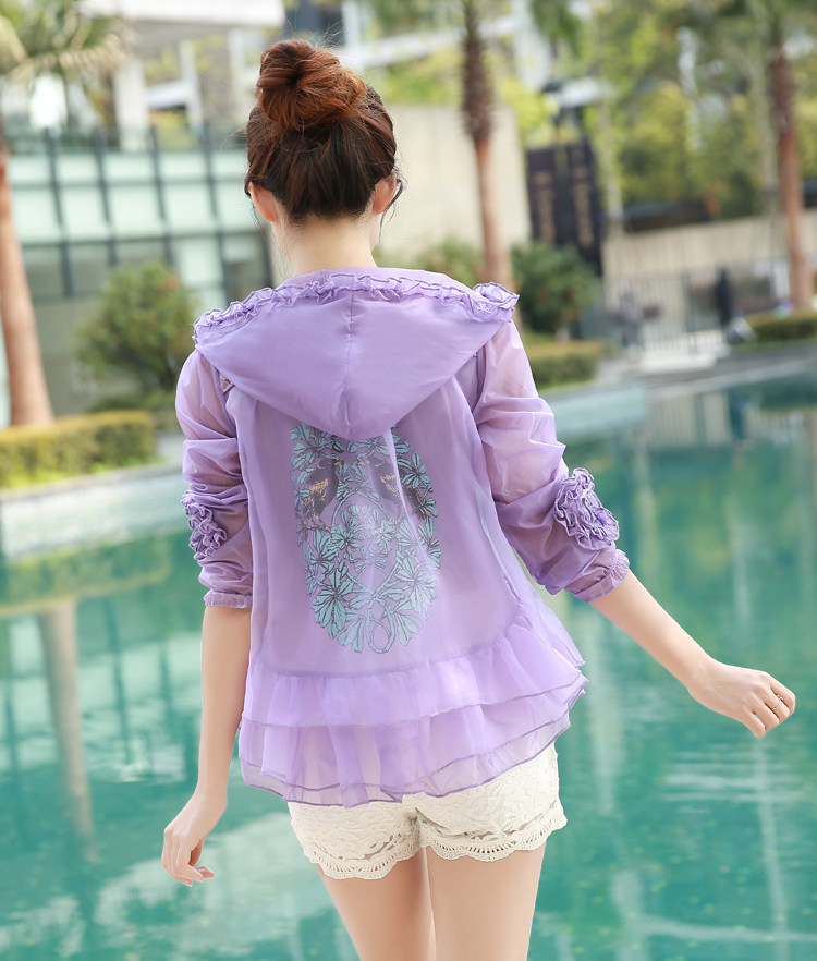 2020夏新款韩版轻薄长袖宽松大码 衣卡舍短外套